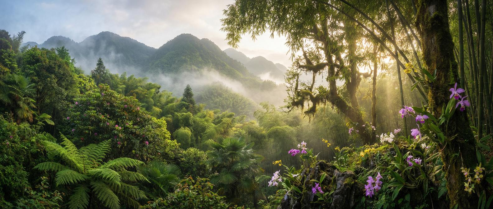 蓝导航 - 峨眉山植物视频全景
